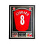 Steven Gerrard signed Liverpool football shirt framed number 8 autograph.