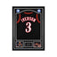 Allen Iverson gesigneerd Philadelphia 76ers basketbalshirt met rugnummer 3, professioneel ingelijst in Deluxe Frame
