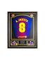 Andrés Iniesta signed FC Barcelona football shirt framed number 8 autograph display.