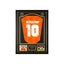Framed official replica Holland 1994 home football shirt signed by Dennis Bergkamp, professionally displayed with two action photos.
