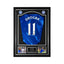 Didier Drogba signed Chelsea football shirt number 11 displayed in a black presentation frame.