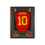 Deluxe ingelijst België nummer 10 voetbalshirt gesigneerd door Eden Hazard met actiefoto’s en naamplaatje.