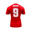 Back view of the Liverpool 1985-86 football shirt signed by Ian Rush.