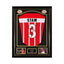 Door Jaap Stam gesigneerd en professioneel ingelijst PSV voetbalshirt met naam Stam en rugnummer 3, Deluxe Frame