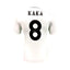 Back of a white Real Madrid number 8 football shirt signed by Kaka.