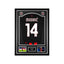 Framed Luka Modrić signed AC Milan 2025-26 home football shirt display with authentication hologram and player photos.