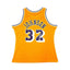 Magic Johnson gesigneerd Los Angeles Lakers basketbalshirt met rugnummer 32, achterkant met handtekening