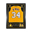Shaquille O'Neal gesigneerd Los Angeles Lakers basketbalshirt met rugnummer 34, professioneel ingelijst in Deluxe Frame