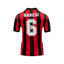 Back view of the AC Milan 1994 home football shirt signed by Franco Baresi.
