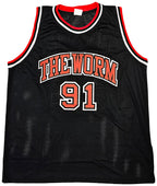 Dennis Rodman Gesigneerd Chicago Bulls Shirt - The Worm #91 - Zwart - Sport Memorabilia Netherlands