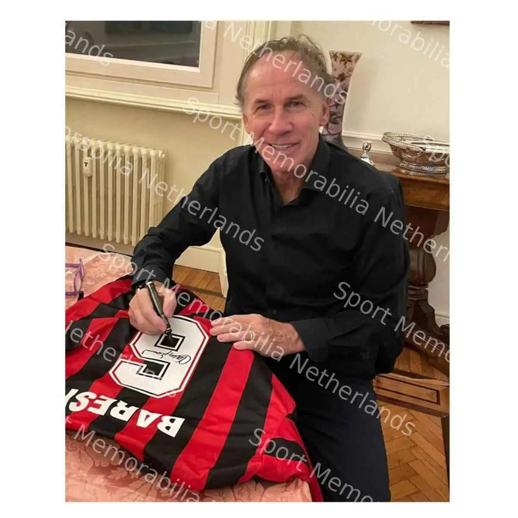 Franco Baresi Gesigneerd AC Milan 1994 Shirt - Icon Frame - Sport Memorabilia Netherlands