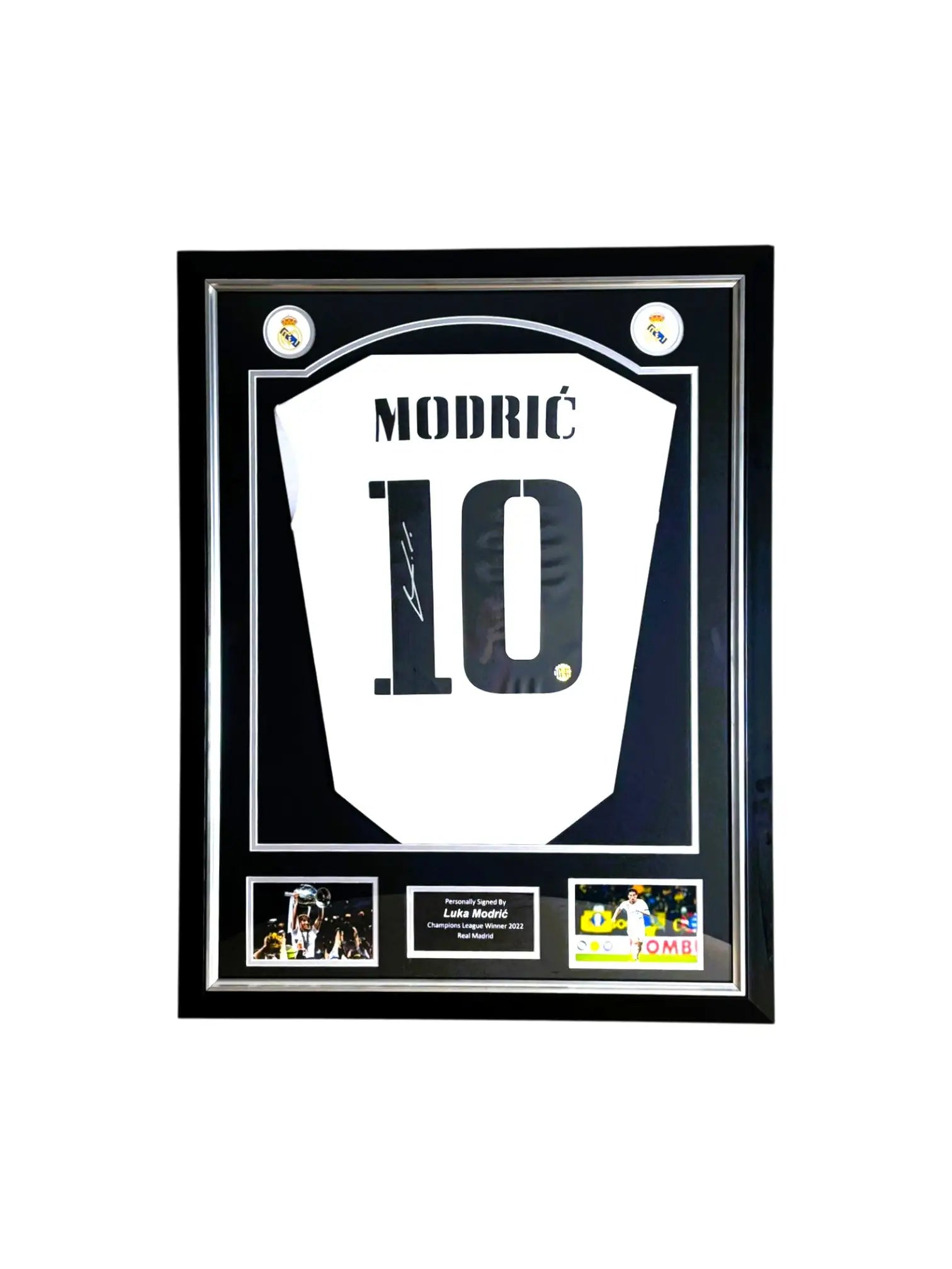 Luka Modrić Gesigneerd Real Madrid Thuisshirt 2022-23 -Deluxe Frame Shirt - Sport Memorabilia Netherlands Luka Modrić Gesigneerd Real Madrid Thuisshirt 2022-23 -Deluxe Frame Shirt Ingelijste Shirts - Deluxe Frame  Certificaat, Deluxe Frame Shirt, Gesigneerd, Gesigneerd Shirt, Kroatië, La Liga, Luka Modrić, Real Madrid, Voetbal Memorabilia Hoofdafbeelding