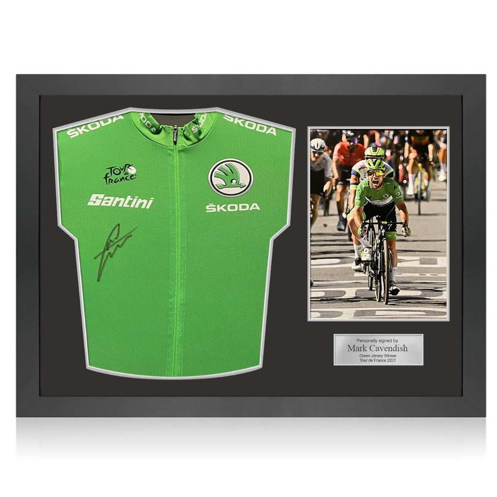 Mark Cavendish Signed Tour de France Green Jersey - Icon Frame - Sport Memorabilia Netherlands