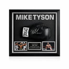Mike Tyson Zwarte Gesigneerde Everlast Bokshandschoen Ingelijst - Deluxe Dome Display - Sport Memorabilia Netherlands
