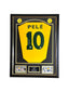 Pelé Gesigneerd Brazilië 1970 Retro Shirt - Deluxe Frame - Sport Memorabilia Netherlands