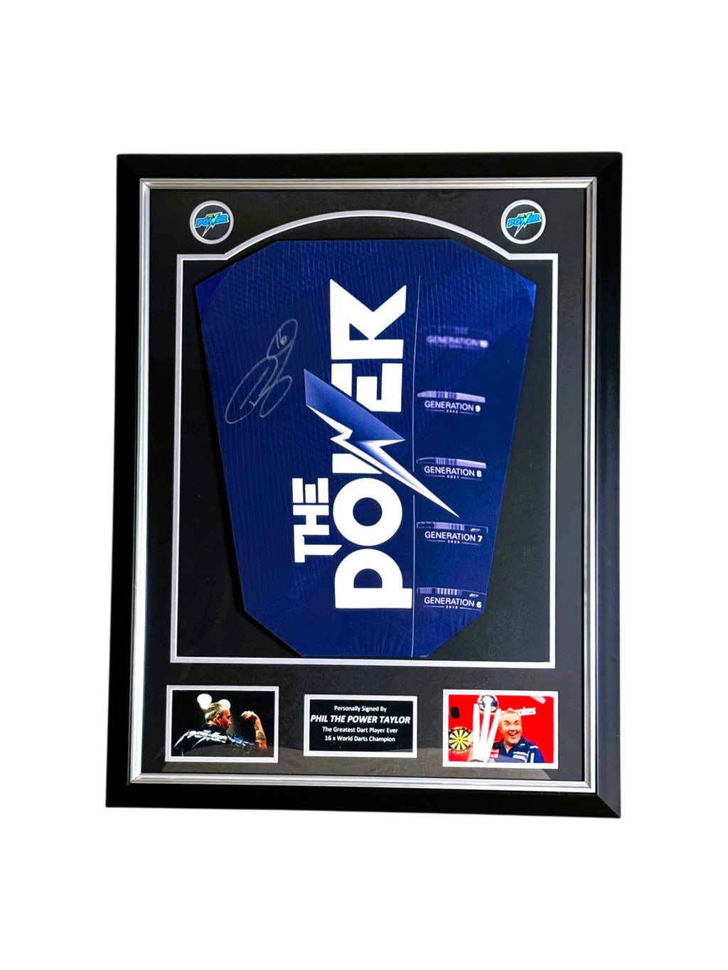 Phil 'The Power' Taylor Gesigneerd 2024 Target Darts Shirt - Deluxe Frame - Sport Memorabilia Netherlands