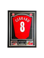Steven Gerrard signed Liverpool football shirt framed number 8 autograph.