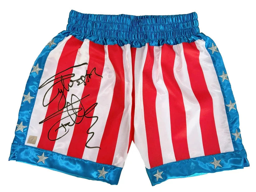 Sylvester Stallone Gesigneerde Rocky IV Boxing Shorts - Sport Memorabilia Netherlands Main image