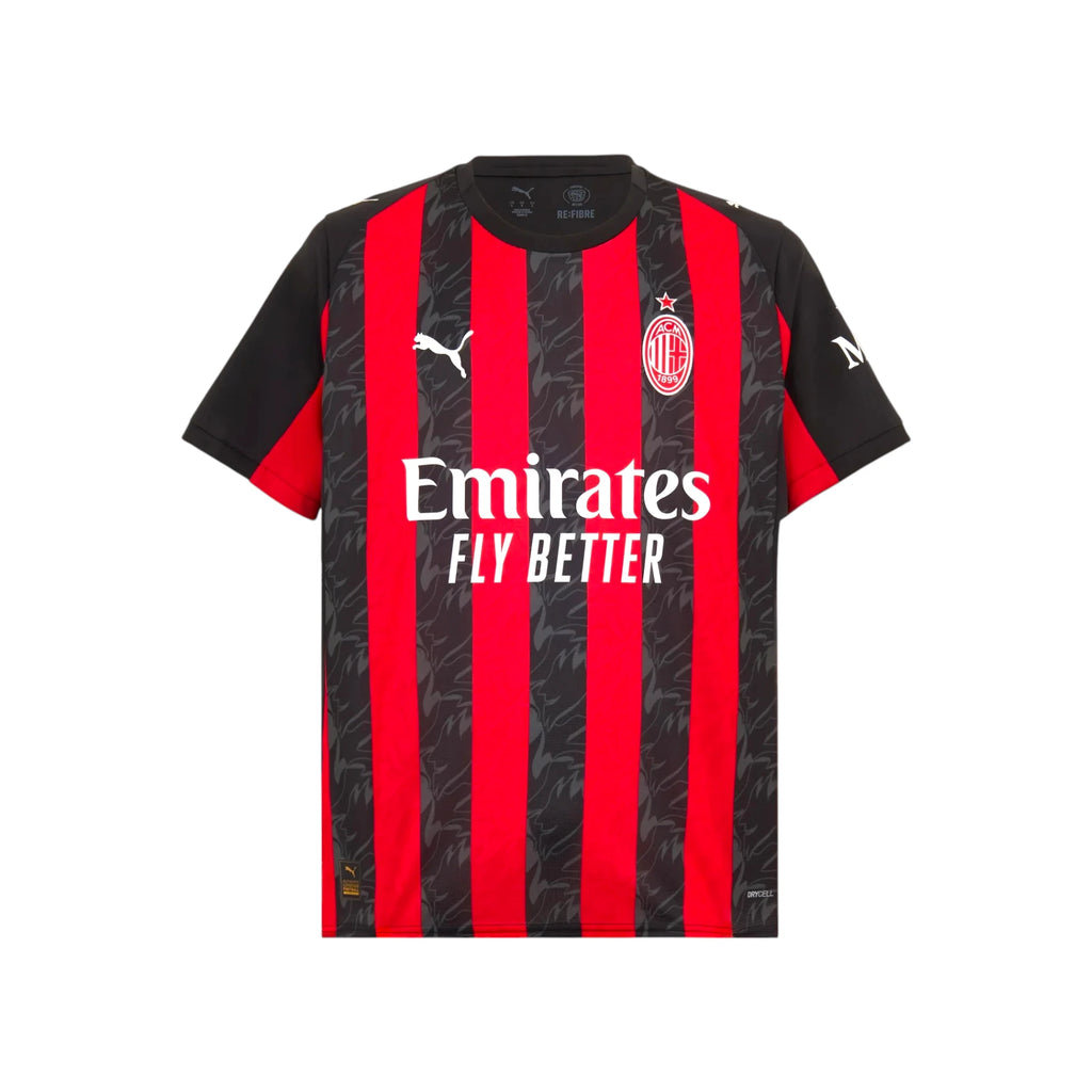 AC Milan 2025-26 home football shirt shown from the front