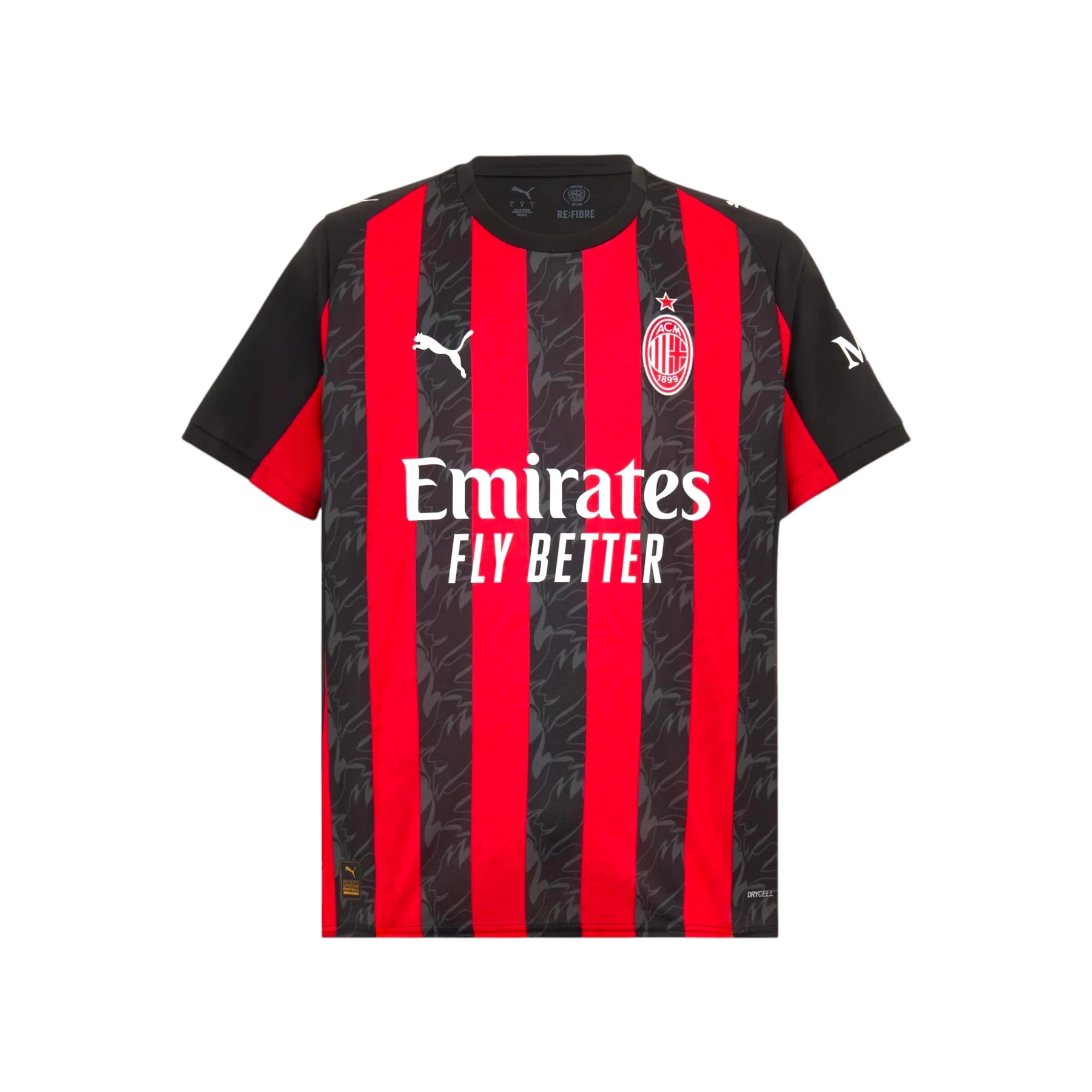 AC Milan 2025-26 home football shirt shown from the front