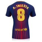 Authentiek gesigneerd FC Barcelona shirt van Andrés Iniesta met certificaat van echtheid. Exclusieve voetbalmemorabilia van Sport Memorabilia Netherlands.