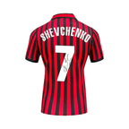Back view of the AC Milan 2000 centenary shirt signed by Andriy Shevchenko.