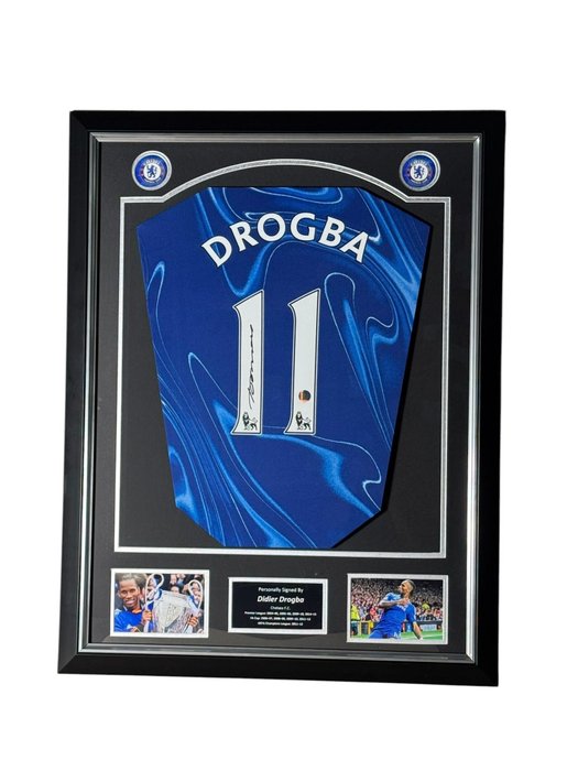Didier Drogba Signed Chelsea 2024-25 Football Shirt – Deluxe Frame Hoofdafbeelding