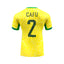 Back view of the official Brazil 2024 home football shirt signed by Cafu.