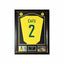 Deluxe ingelijst Brazilië nummer 2 voetbalshirt gesigneerd door Cafu met actiefoto’s en naamplaatje.