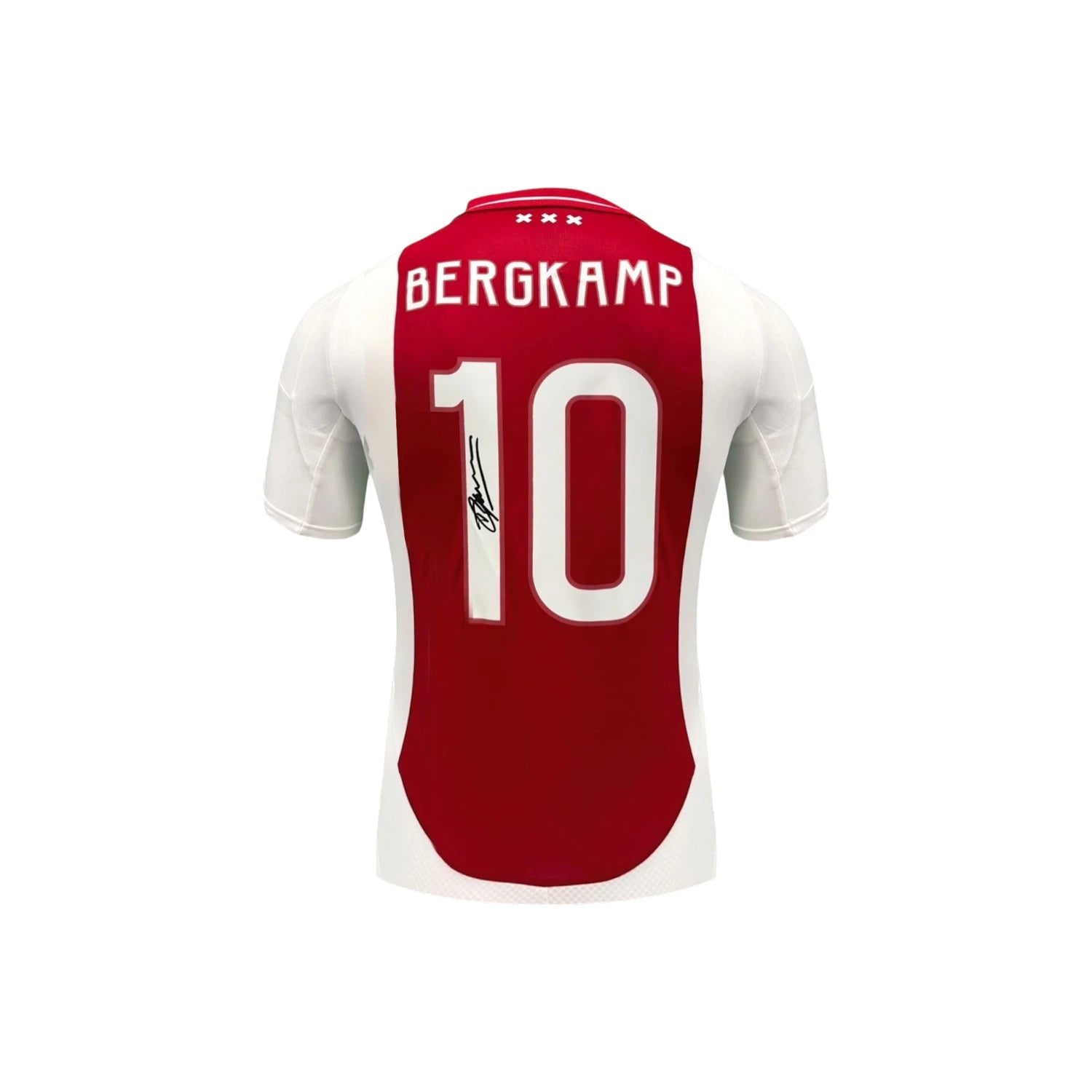 Dennis Bergkamp signed Ajax home football shirt back with name Bergkamp and number 10 Hoofdafbeelding