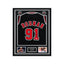 Dennis Rodman gesigneerd zwart Chicago Bulls nummer 91 basketbalshirt professioneel ingelijst in zwart Deluxe Frame met zilverkleurige binnenrand, naamplaatje en twee actiefoto’s