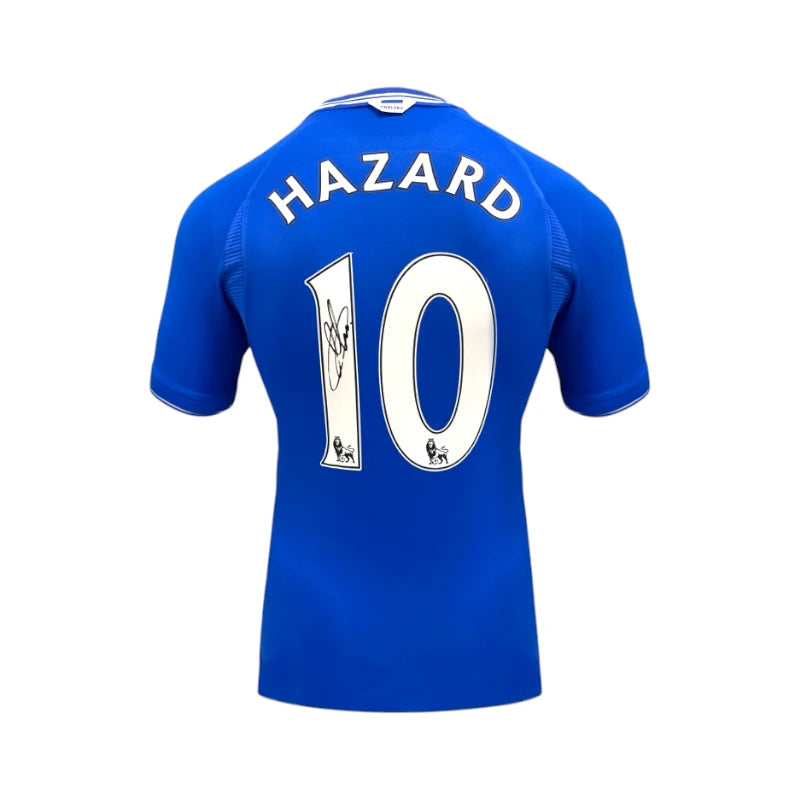 Back view of the Chelsea 2000 football shirt signed by Eden Hazard. Hoofdafbeelding