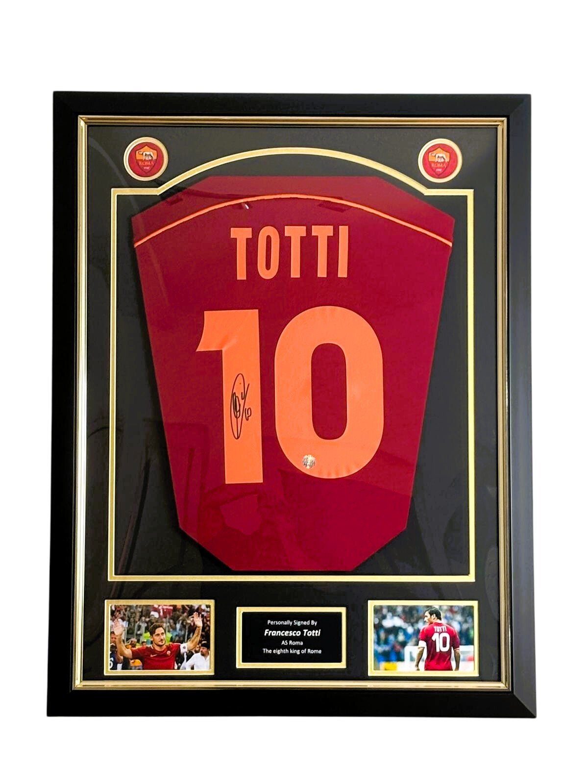 Francesco Totti Gesigneerd AS Roma 1998-99 Thuisshirt - Deluxe Frame - Sport Memorabilia Netherlands