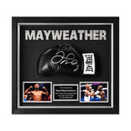 Floyd Mayweather Jr. gesigneerde Everlast bokshandschoen professioneel ingelijst in luxe Deluxe Frame.