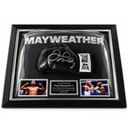 Floyd Mayweather Jr. gesigneerde Everlast bokshandschoen professioneel ingelijst in luxe Deluxe Frame.