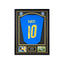 Framed Francesco Totti signed Italy 2006 number 10 football shirt with two photos and a central plaque.