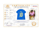 Certificate of authenticity for a Francesco Totti signed Italy number 10 football shirt.