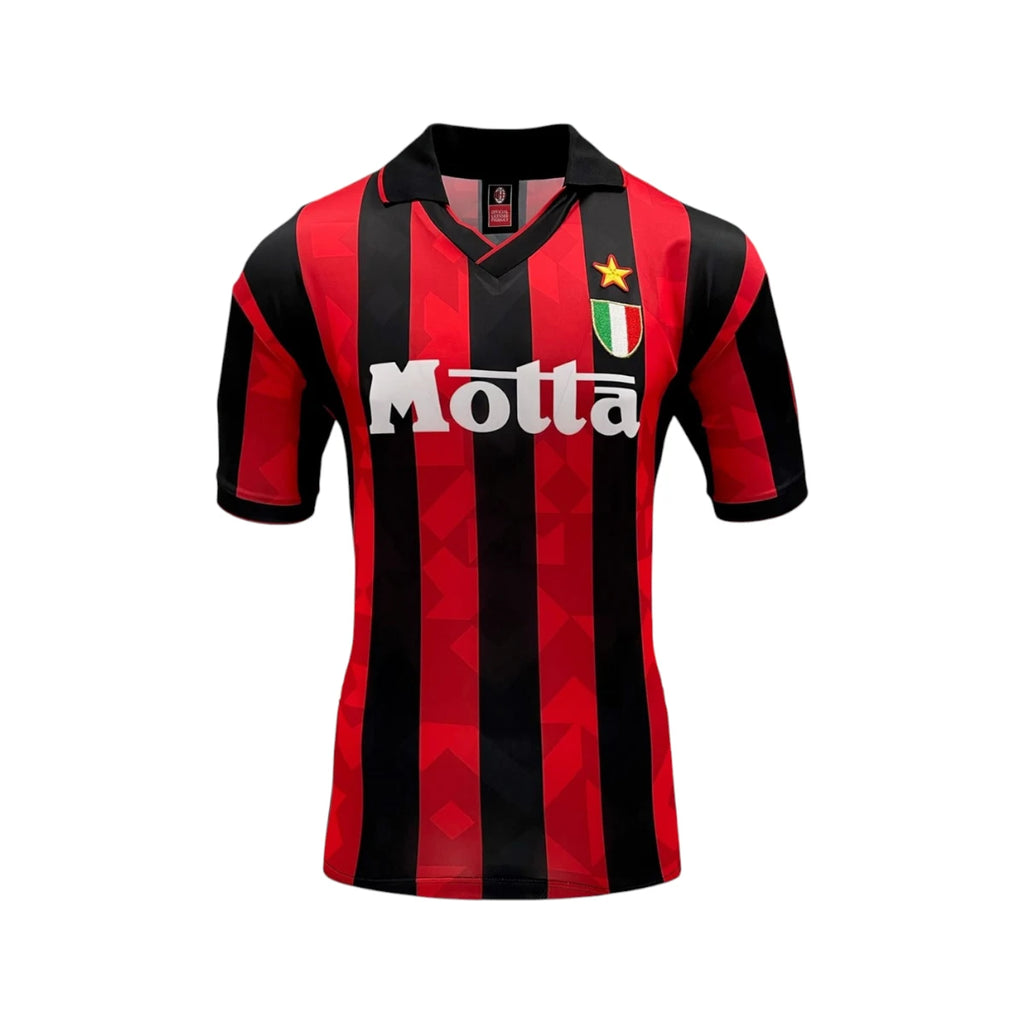 Front view of the AC Milan 1994 home football shirt.