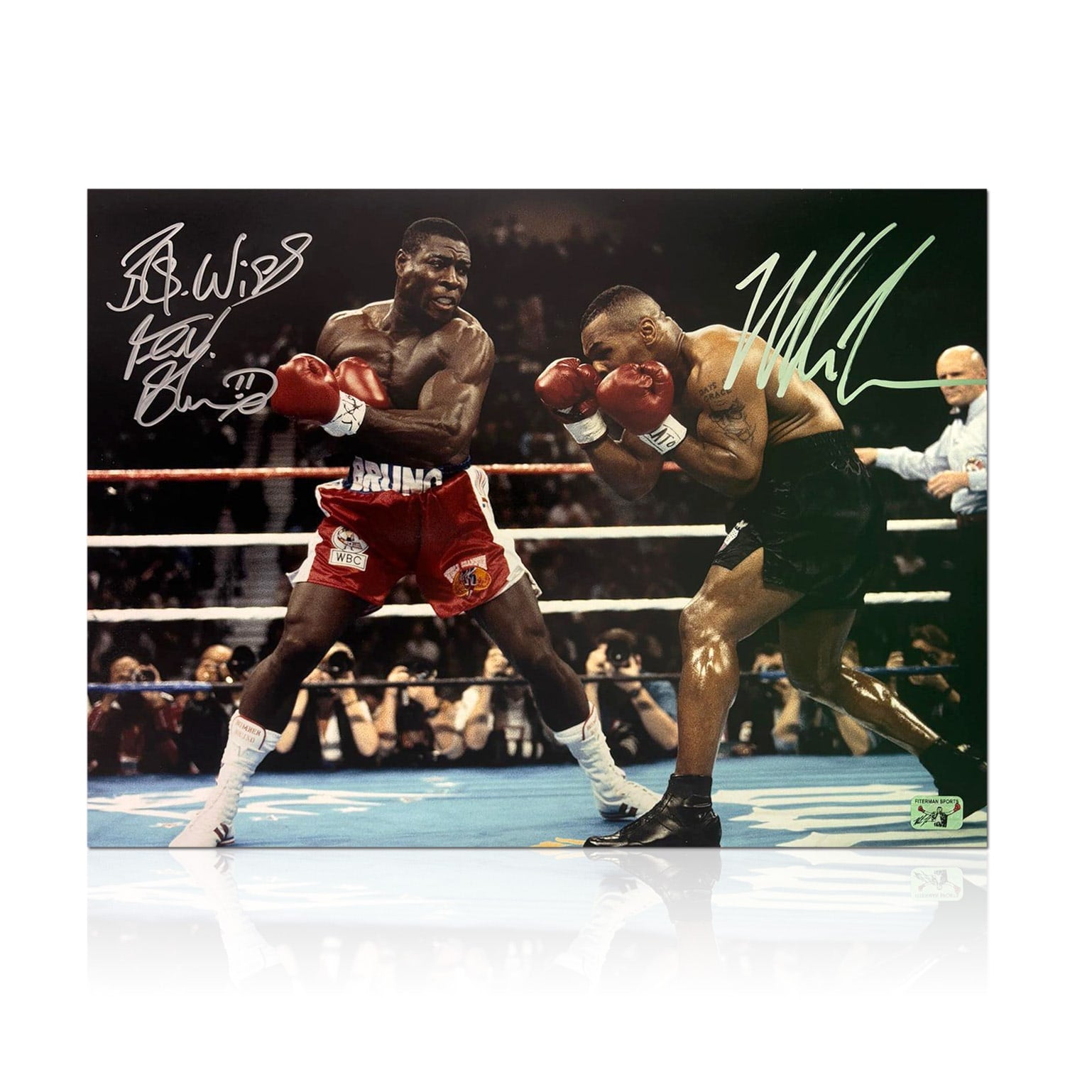 Mike Tyson en Frank Bruno Gesigneerde Boksenfoto Main image