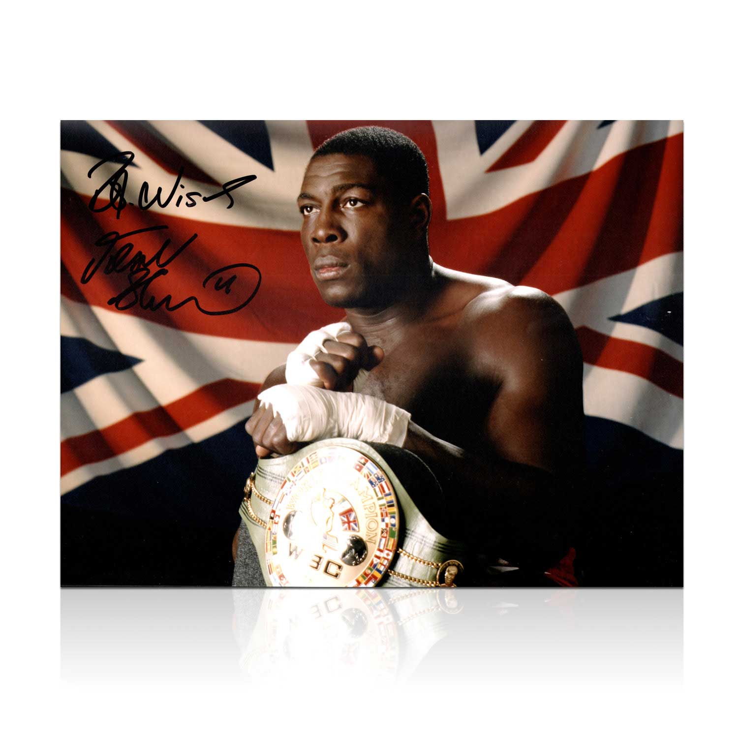 Frank Bruno Gesigneerde Boksenfoto – WBC Champion