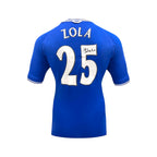 Back view of the Chelsea 2000 home football shirt signed by Gianfranco Zola.