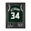 Giannis Antetokounmpo gesigneerd Milwaukee Bucks basketbalshirt met rugnummer 34, professioneel ingelijst in Deluxe Frame