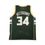 Giannis Antetokounmpo gesigneerd Milwaukee Bucks basketbalshirt met rugnummer 34, achterkant met handtekening