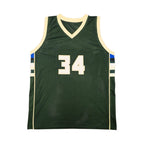 Giannis Antetokounmpo Milwaukee Bucks basketbalshirt met rugnummer 34, voorkant