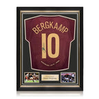 Dennis Bergkamp Gesigneerd Arsenal 2005-06 Highbury Commemorative Shirt - Superior Frame - Sport Memorabilia Netherlands