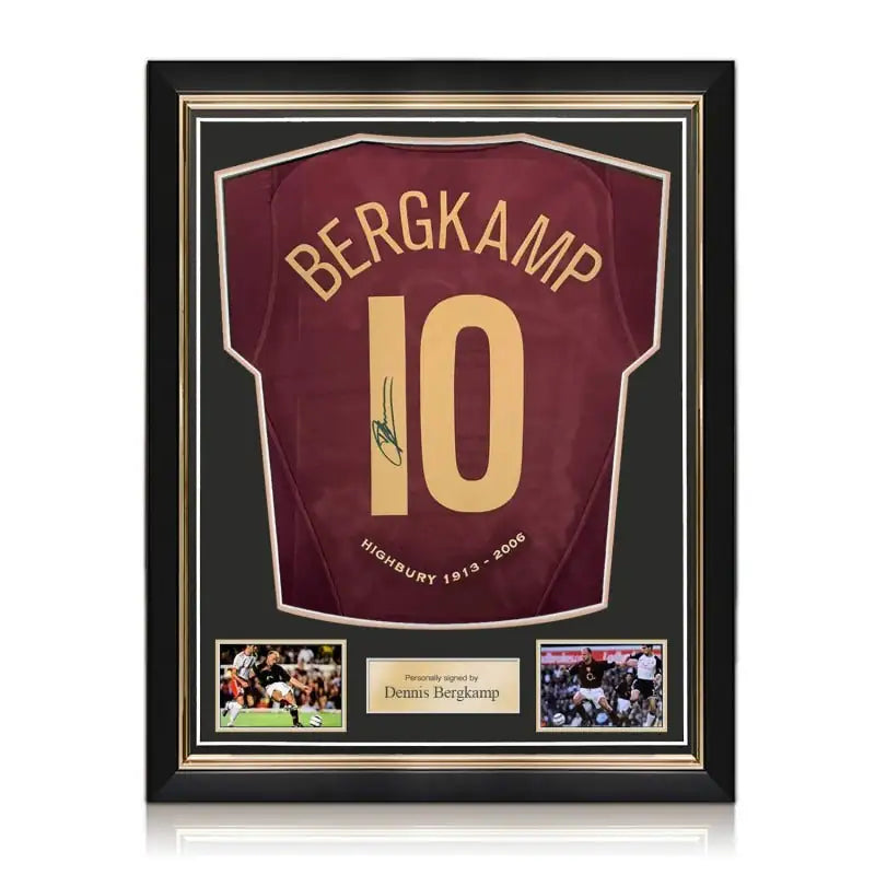 Dennis Bergkamp Gesigneerd Arsenal 2005-06 Highbury Commemorative Shirt - Superior Frame - Sport Memorabilia Netherlands Hoofdafbeelding