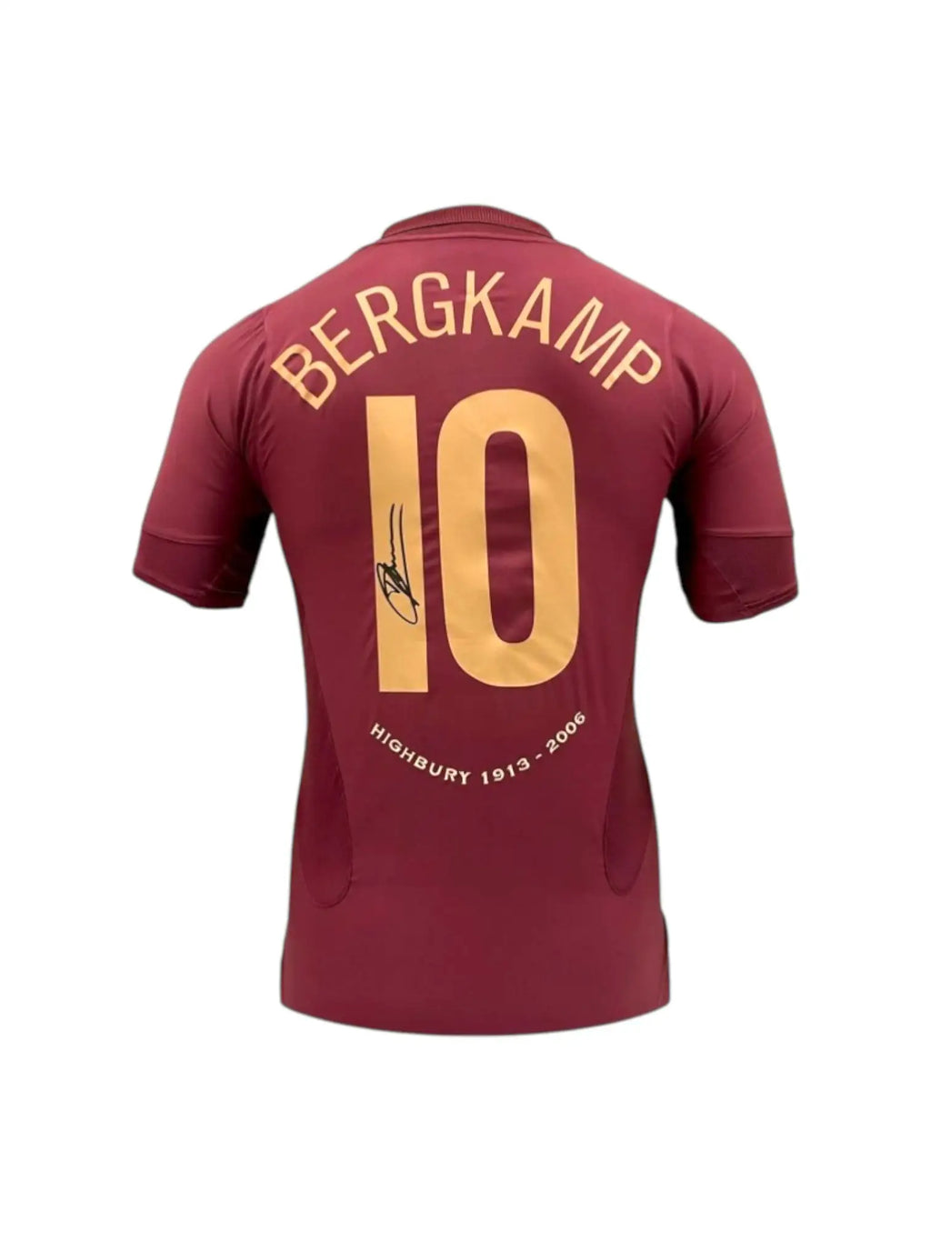 Dennis Bergkamp Gesigneerd Shirt Arsenal 2005-06 Herdenkingsshirt van Highbury - Sport Memorabilia Netherlands