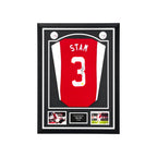 Jaap Stam gesigneerd Ajax 2006 voetbalshirt met rugnummer 3 professioneel ingelijst in Deluxe Frame