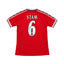 Gesigneerd voetbalshirt van Jaap Stam, achterkant met naam Stam, rugnummer 6 en handtekening