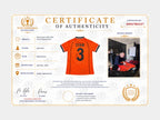 Certificaat van echtheid van een door Jaap Stam gesigneerd Nederland thuisshirt uit 1998-2000.